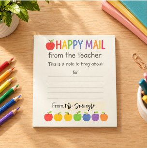 Bloc-note Apples Happy Mail – Joli Cadeau pour l'Enseignant