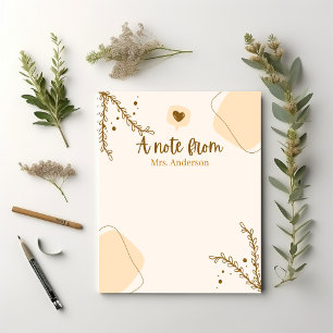 Bloc-note Appréciation de l'enseignant Boho Botanical Custom