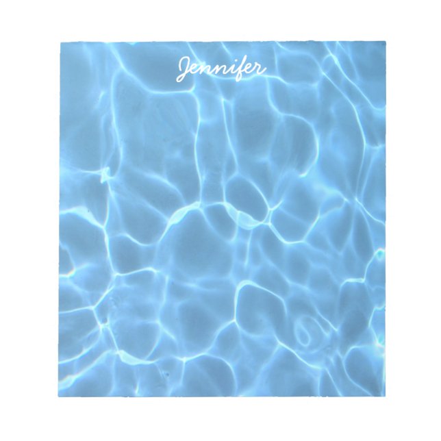 Bloc-note Aqua Blue Piscine Couleurs douces Photo (Devant)