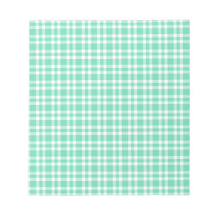 Bloc-note Aquamarine motif carreaux blanc