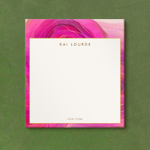 Bloc-note Aquarelle Abstraite rose chic