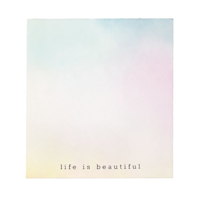 Bloc-note Aquarelle Aqua Rose Jaune Tie Dye Ombre (Devant)
