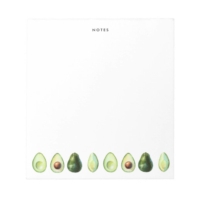Bloc-note Aquarelle Avocado Garland Personnalisé (Devant)