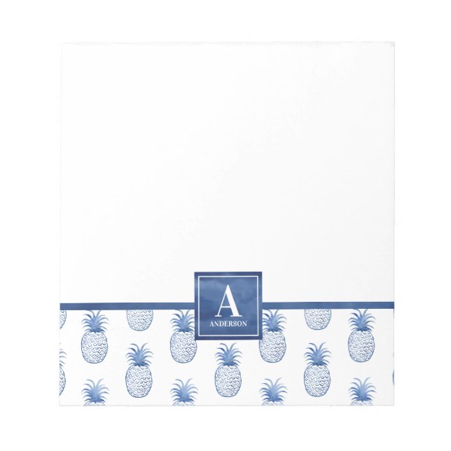 Bloc-note Aquarelle blanche monogramme (Devant)