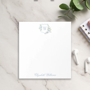 Bloc-note Aquarelle bleu romantique personnalisée Cimier flo