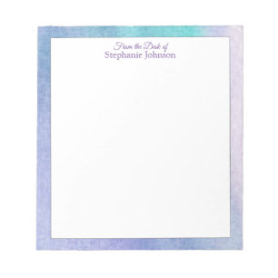 Bloc-note Aquarelle bleu violet moderne Modèle Abstrait