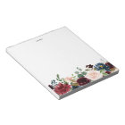 Aquarelle Bourgogne et fleurs bleues Garland