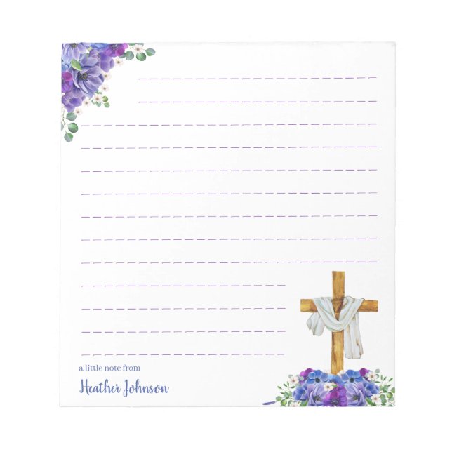 Bloc-note Aquarelle Christian Easter Cross Custom (Devant)