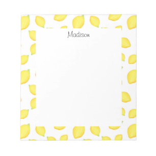 Bloc-note Aquarelle Citron Motif 2