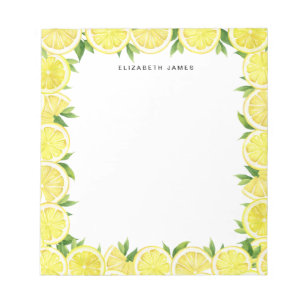 Bloc-note Aquarelle Citron vert Motif personnalisé