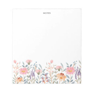 Bloc-note Aquarelle colorée vintage fleurit fleurit