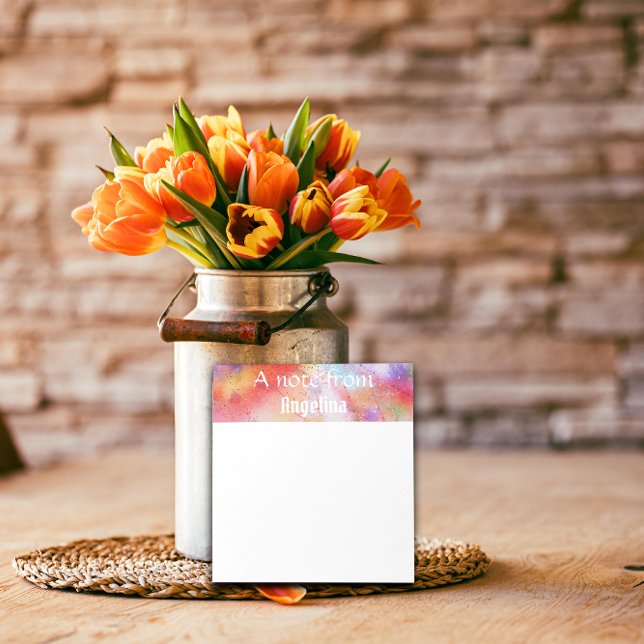 Bloc-note Aquarelle couleur splash blanc thypographie (Créateur téléchargé)