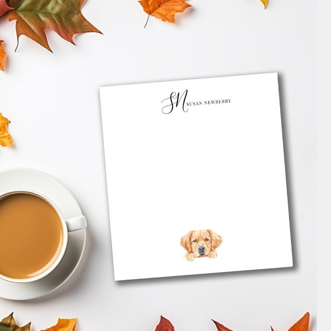 Bloc-note Aquarelle Cute Peeking Golden Personnalisé (Créateur téléchargé)