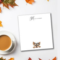 Aquarelle Cute Peeking Yorkie Personnalisé