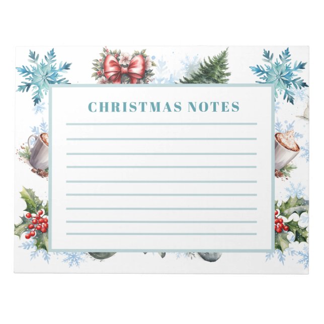 Bloc-note Aquarelle de Noël (Devant)