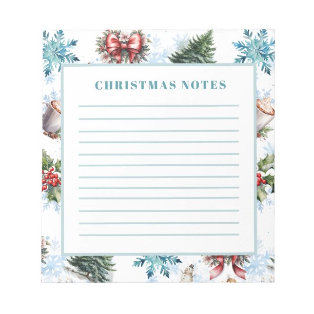 Bloc-note Aquarelle de Noël (Devant)