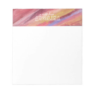 Bloc-note Aquarelle en terre cuite bandes blanc