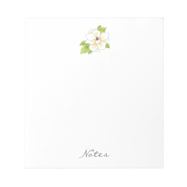 Bloc-note Aquarelle et fleur de stylos Magnolia (Devant)