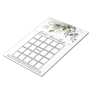 Bloc-note Aquarelle Fête des mariées de verdure Bingo