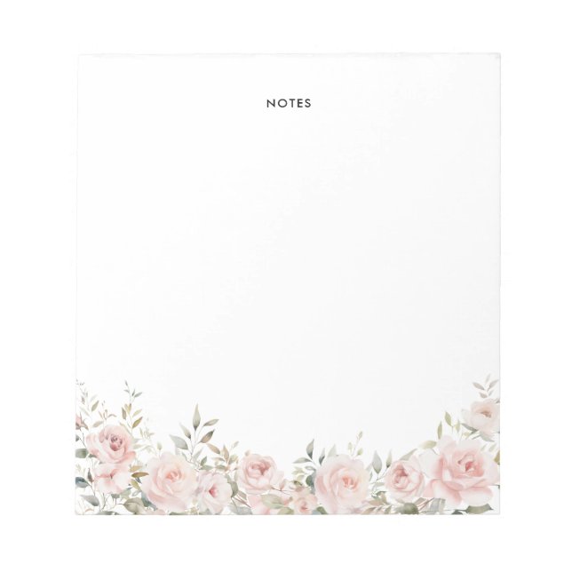 Bloc-note Aquarelle Fleurs Roses Roses Roses Roses Rouges Pe (Devant)