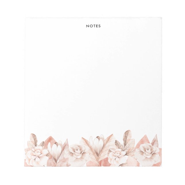 Bloc-note Aquarelle Fleurs Roses Roses Roses Rouges Personna (Devant)