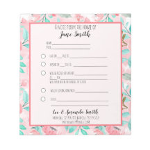 Aquarelle Florale Note de l'école Excusez 1 enfant