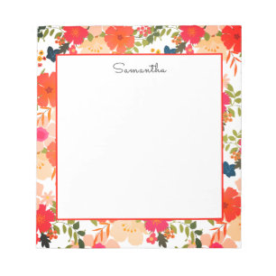 Bloc-note Aquarelle Florale orange