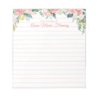 Aquarelle florale rose rose rose Script Lined