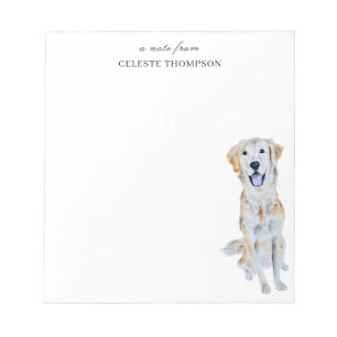 Bloc-note Aquarelle Golden Retriever Chien Personnaliser