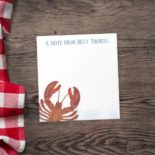 Bloc-note Aquarelle Homard Rouge Personnalisé 