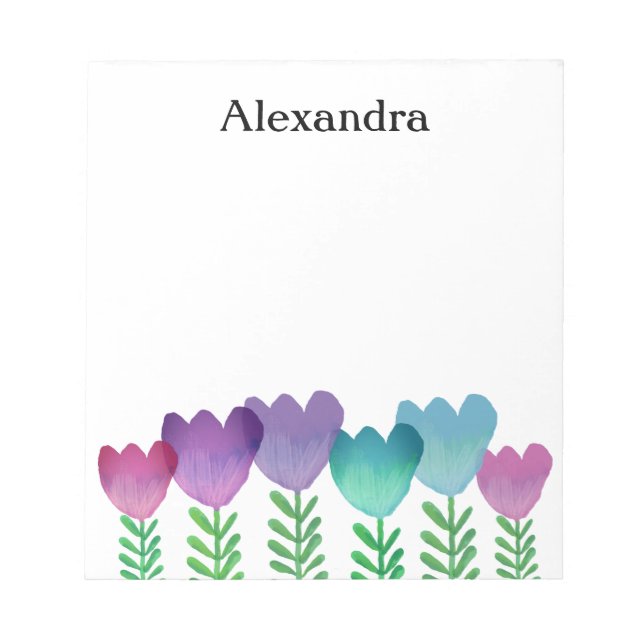 Bloc-note Aquarelle Jolie couleur Floral Custom (Devant)