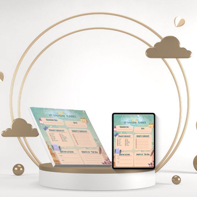 Bloc-note Aquarelle journalière Ramadan Activité Plannière (Créateur téléchargé)