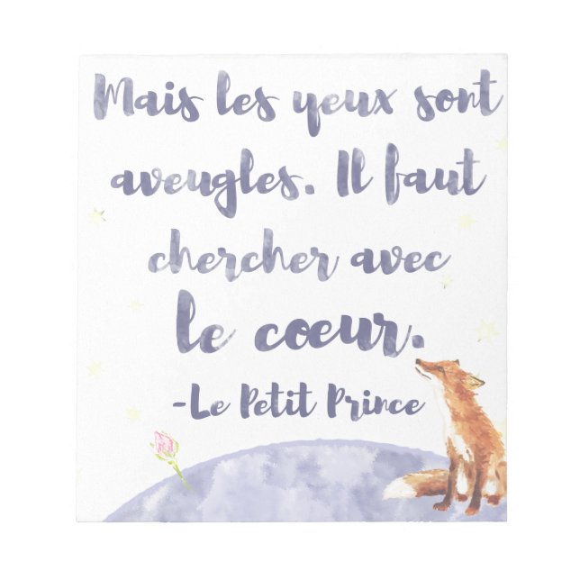 Bloc-note Aquarelle Le Petit Prince Le Petit Prince Le Petit (Devant)