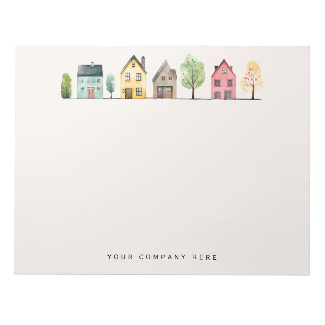Bloc-note Aquarelle Maisons Immo Bureau (Devant)