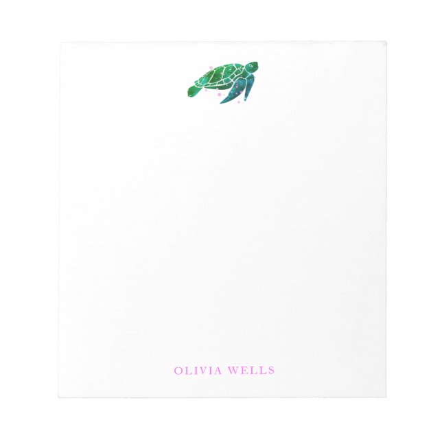 Bloc-note Aquarelle Merci de tortue marine (Devant)