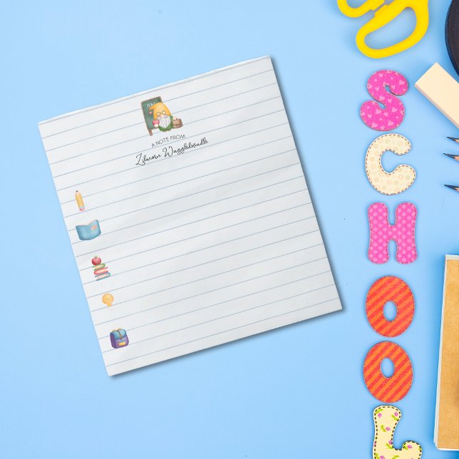Bloc-note Aquarelle mignonne Professeur Gnome Avec Lignes (Créateur téléchargé)