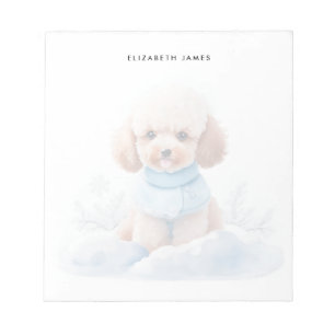 Bloc-note Aquarelle Miniature Apricot Poodé Chien chiot