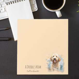Bloc-note Aquarelle minimaliste mignon Goldendoodle chien