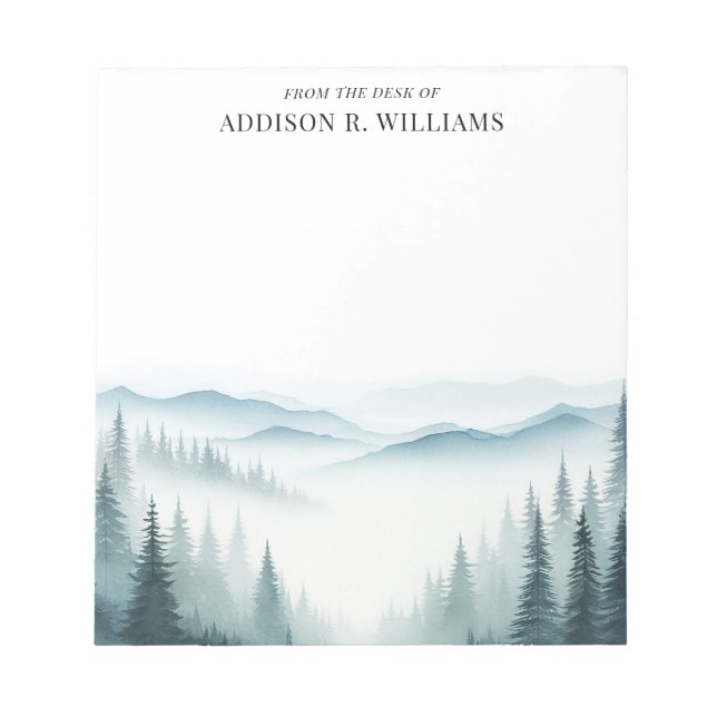 Bloc-note Aquarelle Misty Mountains Du Bureau De (Devant)