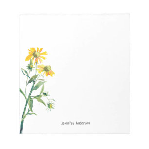 Bloc-note Aquarelle moderne Floral Fleur sauvage Personnalis