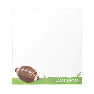 Bloc-note Aquarelle moderne Football Sport Gris Amusement En