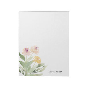 Bloc-note Aquarelle Moderne Printemps Floral Verdure