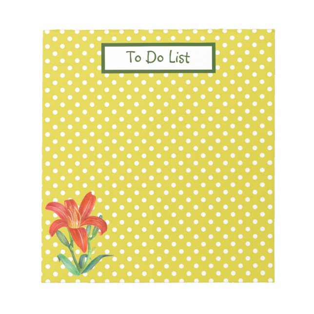 Bloc-note Aquarelle Orange Lily Illustration botanique (Devant)