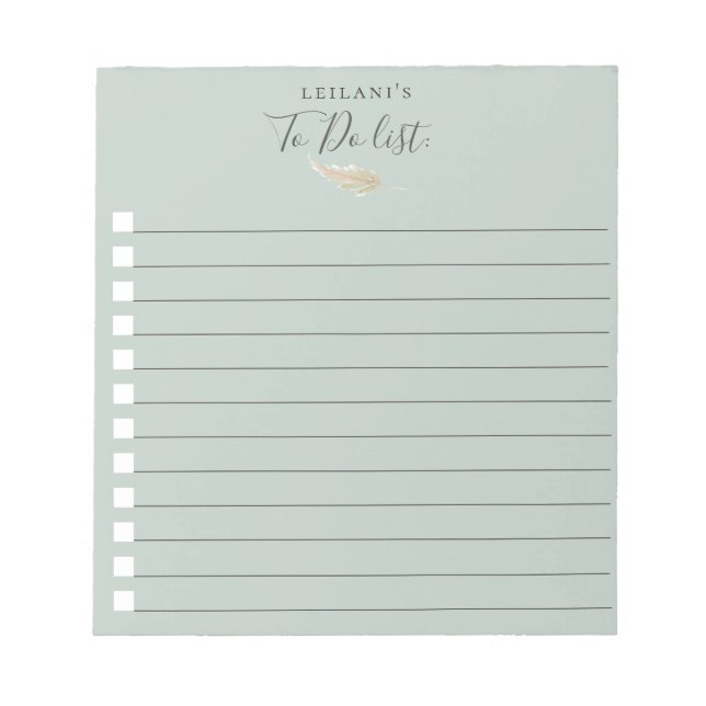 Bloc-note Aquarelle Pampas Grasse Pale Aqua (Devant)