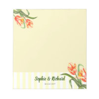 Aquarelle Parrot Jaune Tulipes Floral Art Mariage