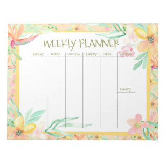 Bloc-note Aquarelle Planificateur hebdomadaire