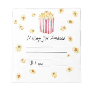 Bloc-note Aquarelle pop-corn message de capsule temporelle d