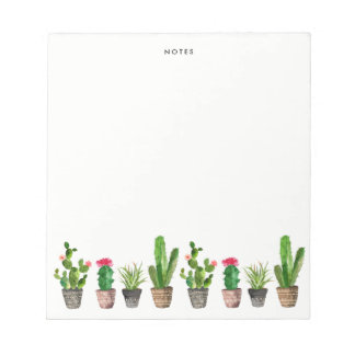 Bloc-note Aquarelle Poted Succuls et Cactus Custom