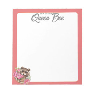 Bloc-note Aquarelle Raccoon Coral Personnaliser À Partir Du 