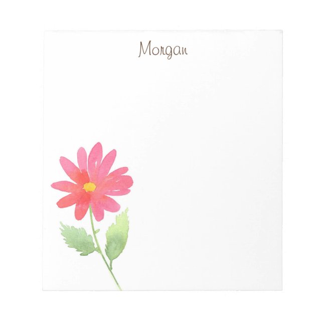 Bloc-note Aquarelle rose corail (Devant)